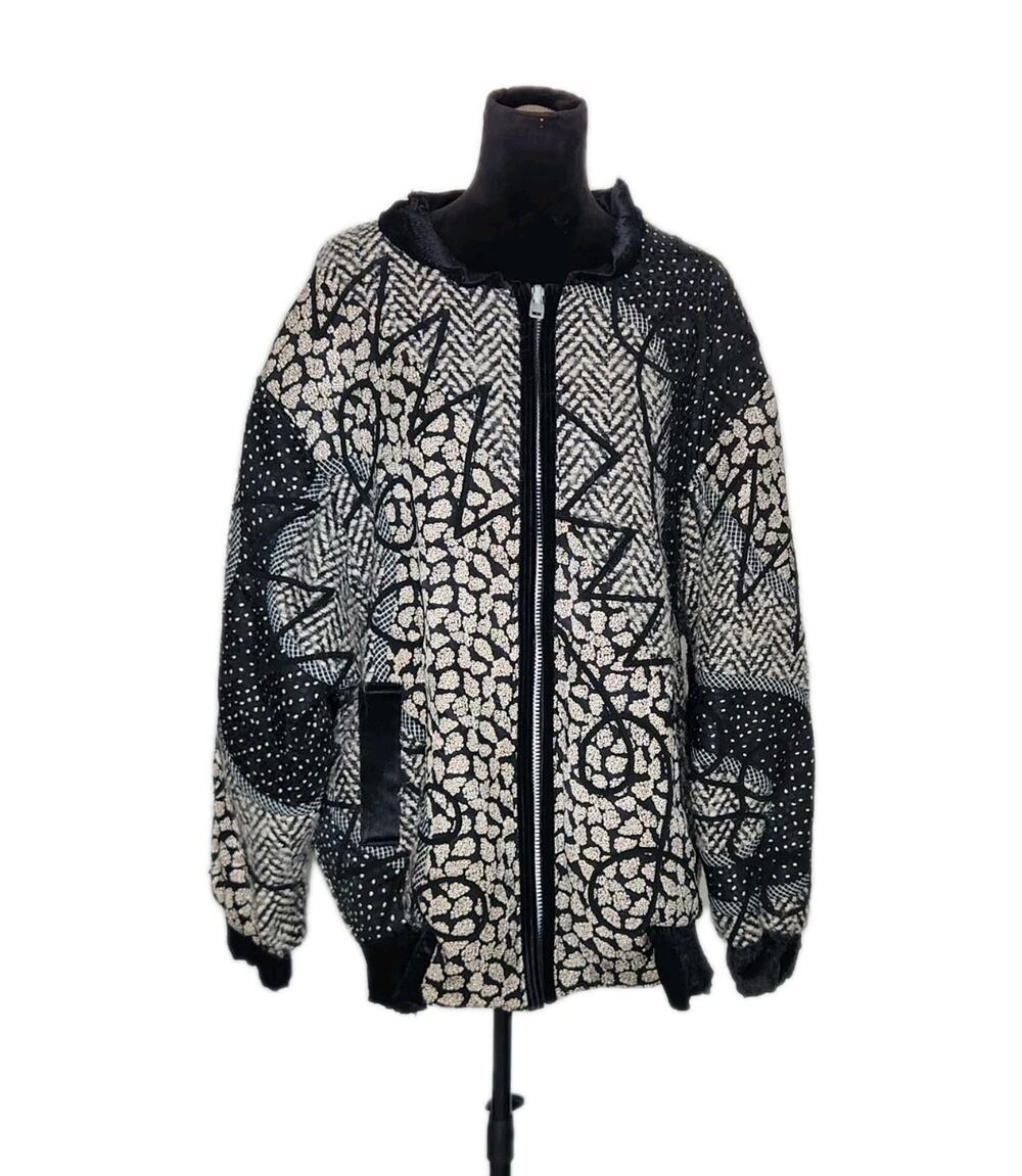 Koos Van Den Akker Vtg 80s Bomber Style Quilted Patchwork Oversized Jacket Sz M